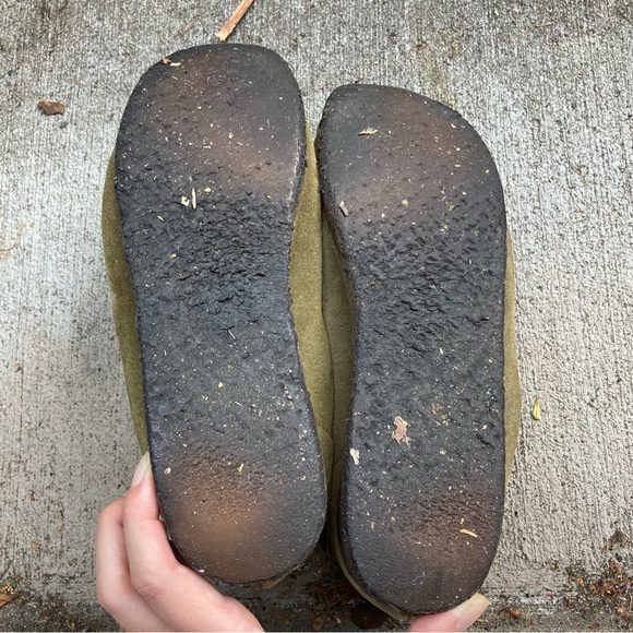 Clarks Swamp Green Low Cut Wallabees Crepe Sole 78102 Shoes Womens 8 EUC Desert - Picture 11 of 11